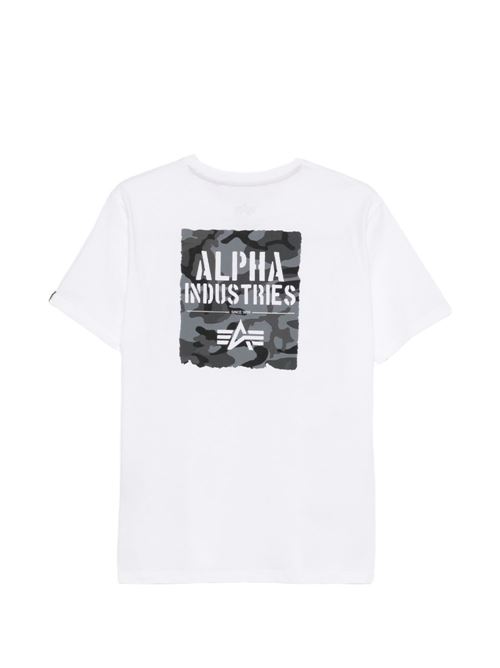 T-shirt uomo Alpha Industries bianca con logo stampato Alpha Industries | 26652309